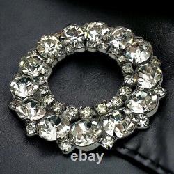 Juliana Rhinestone Brooch Open Circle MCM Statement Vintage Statement 2.5 Inch