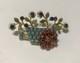 Juliana Rhinestone Brooch Pin Rare Flower Cart Vintage 50s Unsigned Estate