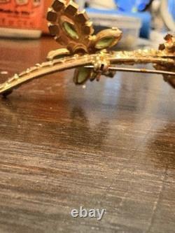 Juliana Rivioli Brooch with Beautiful Rhinestones In Red and Greens. Vintage