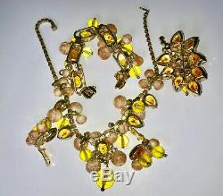 Juliana Vintage Jewelry Rhinestone Dangle Necklace Bracelet Brooch &Earring Set