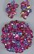 Juliana Vintage Wow Dazzling Pink Crystal Rhinestone Pin Brooch & Earrings Set