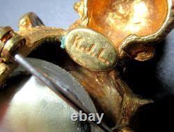 KJL KENNETH J LANE Gorgeous Rhinestone Faux Pearl Genie Vintage Pin Brooch