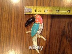 KJL Kenneth J Lane Amazing Toucan Bird Jeweled Vintage Pin Brooch Mint