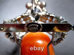 LAWRENCE VRBA HUGE Maharaja Sultan Figural Rhinestone Vintage Pin Brooch