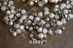 LOT OF 4 Vintage Juliana Rhinestone Crystal Pearl Necklace Bracelet Brooch Set