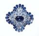 Large Vintage 2.5 Kramer New York Light & Sapphire Blue Rhinestone Brooch Pin