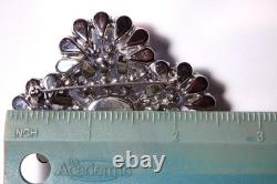 Large Vintage 2.5 Kramer New York Light & Sapphire Blue Rhinestone Brooch Pin