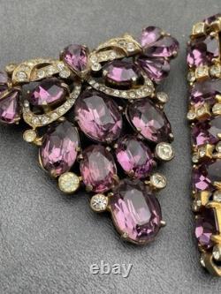 Large Vintage / Antique Rhinestone Brooch/ Bracelet Signed EISENBERG ORIGINAL