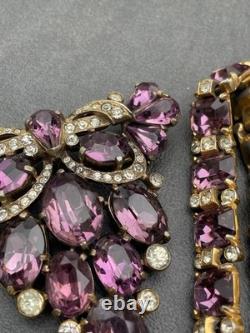 Large Vintage / Antique Rhinestone Brooch/ Bracelet Signed EISENBERG ORIGINAL