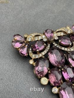 Large Vintage / Antique Rhinestone Brooch/ Bracelet Signed EISENBERG ORIGINAL