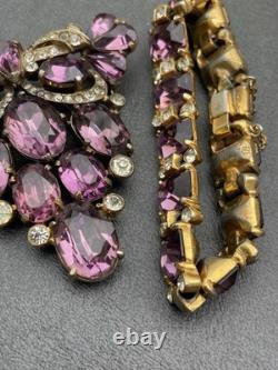 Large Vintage / Antique Rhinestone Brooch/ Bracelet Signed EISENBERG ORIGINAL