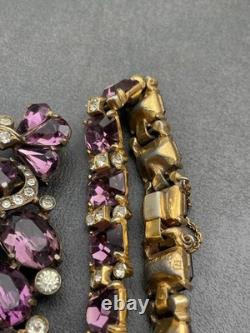 Large Vintage / Antique Rhinestone Brooch/ Bracelet Signed EISENBERG ORIGINAL
