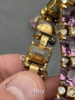 Large Vintage / Antique Rhinestone Brooch/ Bracelet Signed EISENBERG ORIGINAL