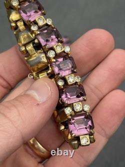Large Vintage / Antique Rhinestone Brooch/ Bracelet Signed EISENBERG ORIGINAL