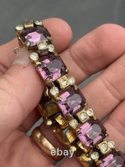 Large Vintage / Antique Rhinestone Brooch/ Bracelet Signed EISENBERG ORIGINAL
