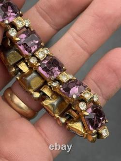 Large Vintage / Antique Rhinestone Brooch/ Bracelet Signed EISENBERG ORIGINAL