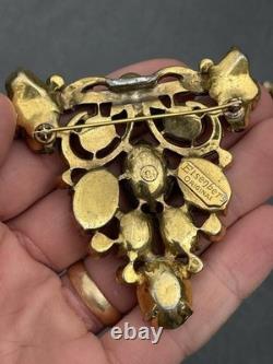 Large Vintage / Antique Rhinestone Brooch/ Bracelet Signed EISENBERG ORIGINAL