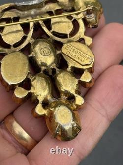 Large Vintage / Antique Rhinestone Brooch/ Bracelet Signed EISENBERG ORIGINAL