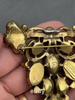 Large Vintage / Antique Rhinestone Brooch/ Bracelet Signed EISENBERG ORIGINAL