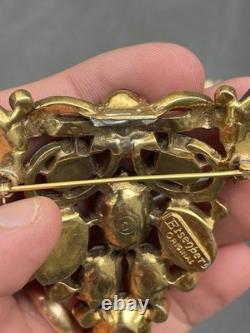 Large Vintage / Antique Rhinestone Brooch/ Bracelet Signed EISENBERG ORIGINAL
