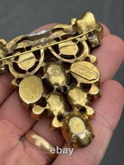 Large Vintage / Antique Rhinestone Brooch/ Bracelet Signed EISENBERG ORIGINAL