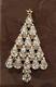 Large Vintage Eisenberg Ice Signed Teardrop Crystal Christmas Tree Pin Brooch