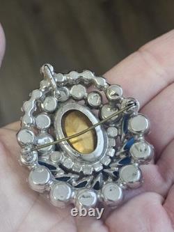 Large Vintage Juliana D&E Blue Watermelon Statement Brooch Pendant Book Piece BO