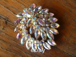Large Vintage Juliana D & E Brooch All Ab Rhinestone 2.25 X 2.50 Pin