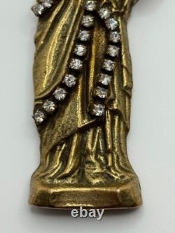 Large Vintage Marla Buck Statue of Liberty Rhinestone Brooch