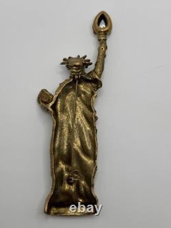 Large Vintage Marla Buck Statue of Liberty Rhinestone Brooch