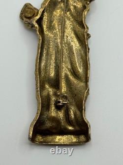 Large Vintage Marla Buck Statue of Liberty Rhinestone Brooch