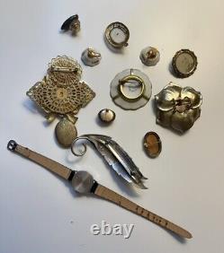 Large lot antique vintage jewelry & accessories