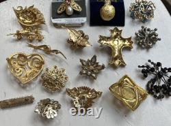 Lot 16 Vintage Brooches 1928 Carolee AK Austria Coro Germany Dorlan Czech Avon