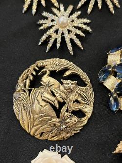 Lot 19 Vintage Designer Brooches W Germany Emmons BSK Crystal Julianna AK Avon