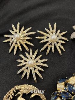 Lot 19 Vintage Designer Brooches W Germany Emmons BSK Crystal Julianna AK Avon