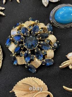Lot 19 Vintage Designer Brooches W Germany Emmons BSK Crystal Julianna AK Avon