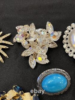 Lot 19 Vintage Designer Brooches W Germany Emmons BSK Crystal Julianna AK Avon
