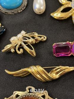 Lot 19 Vintage Designer Brooches W Germany Emmons BSK Crystal Julianna AK Avon