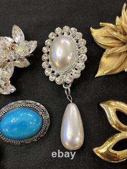 Lot 19 Vintage Designer Brooches W Germany Emmons BSK Crystal Julianna AK Avon