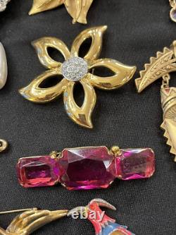 Lot 19 Vintage Designer Brooches W Germany Emmons BSK Crystal Julianna AK Avon