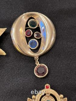 Lot 19 Vintage Designer Brooches W Germany Emmons BSK Crystal Julianna AK Avon