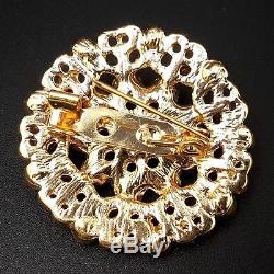 Lot 24 pc Mixed Vintage Style Golden Rhinestone Crystal Brooch Pin DIY Bouquet