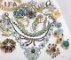 Lot 27 Pieces Vintage Rhinestone Jewelry Necklaces Brooches Bracelets Resell