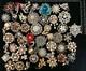 Lot 50 Vintage Style Crystal Brooch Pin Set Rhinestone Statement Flower Bulk