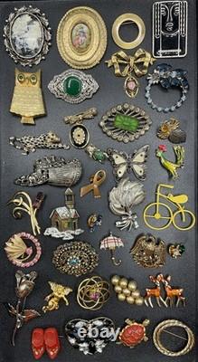 Lot Of Vintage Antique Pin Brooch Brooches Pinback Rhinestone