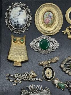 Lot Of Vintage Antique Pin Brooch Brooches Pinback Rhinestone