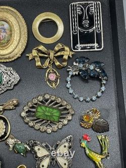 Lot Of Vintage Antique Pin Brooch Brooches Pinback Rhinestone