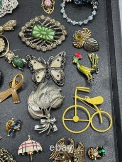 Lot Of Vintage Antique Pin Brooch Brooches Pinback Rhinestone