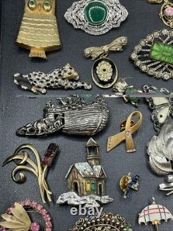 Lot Of Vintage Antique Pin Brooch Brooches Pinback Rhinestone