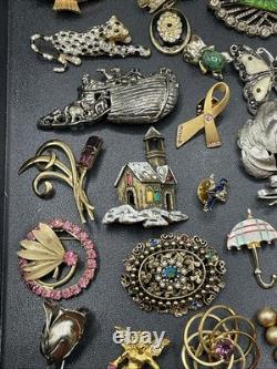 Lot Of Vintage Antique Pin Brooch Brooches Pinback Rhinestone